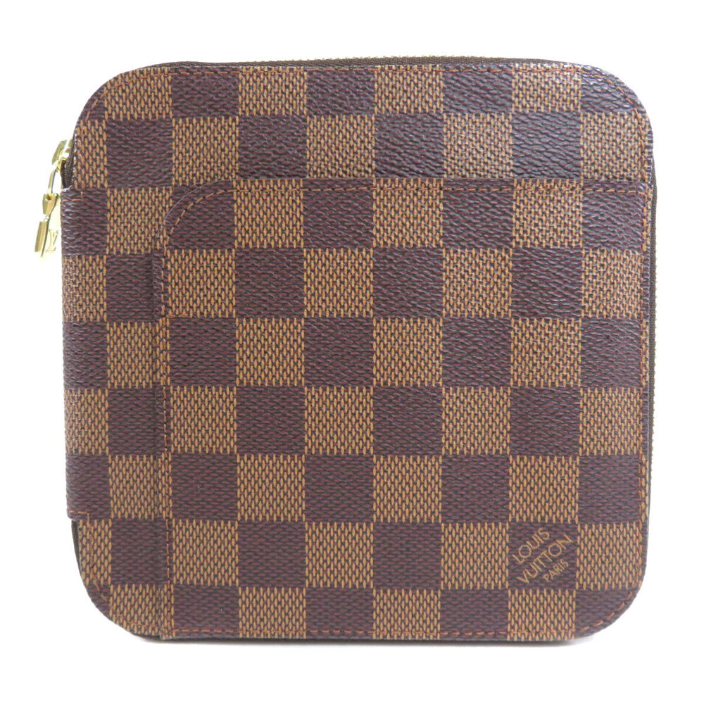 Louis Vuitton Ebene Bi Olaf fold Organizer Brown Wallet Damier Canvas Brown